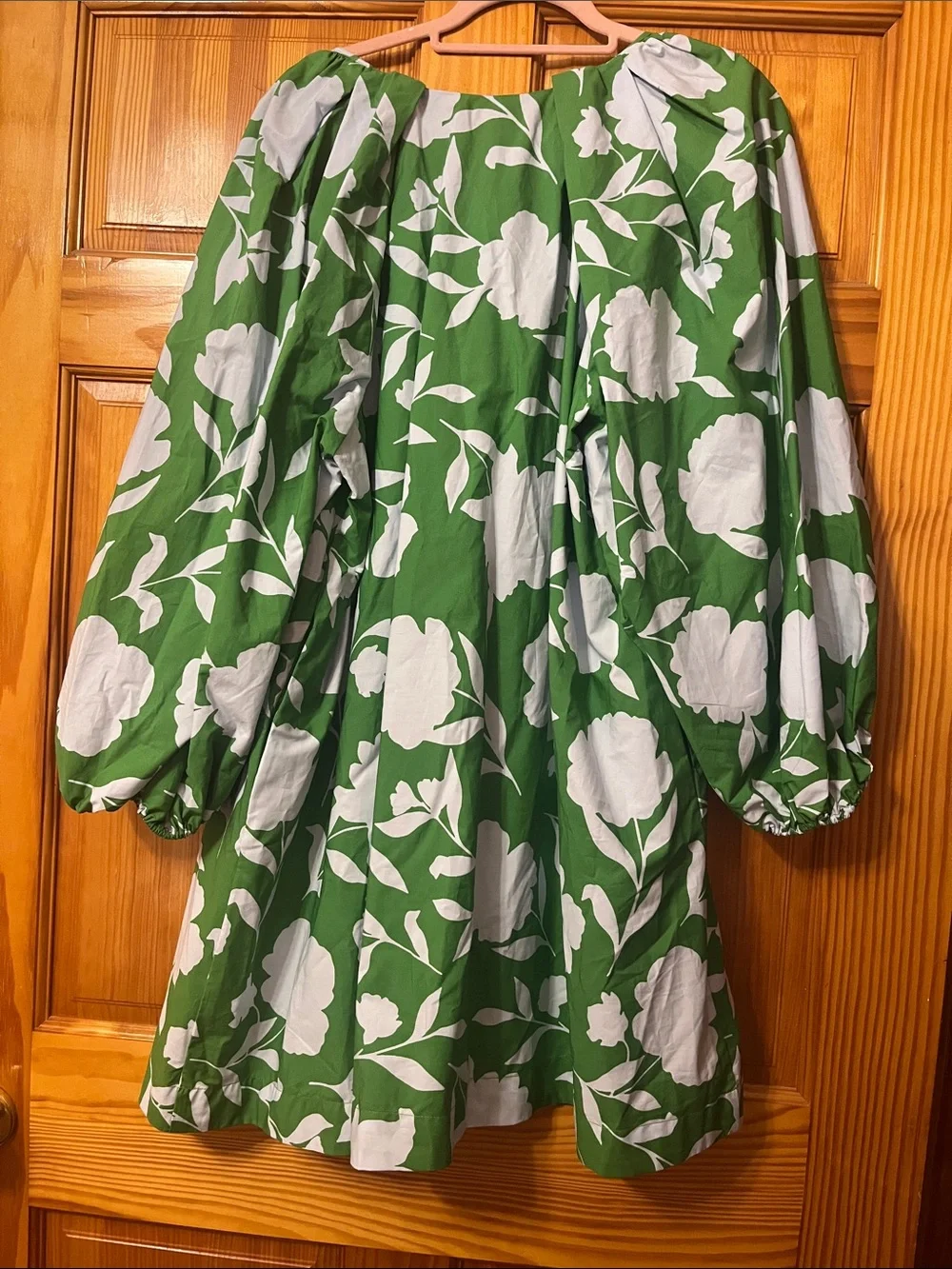 kate spade Green and White Floral Puff-Sleeve mini Dress